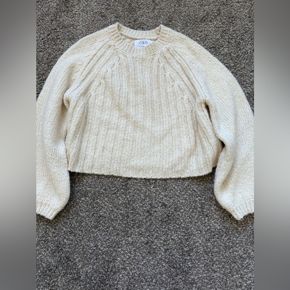 Zara Cream Knit Sweater kids size 11-12